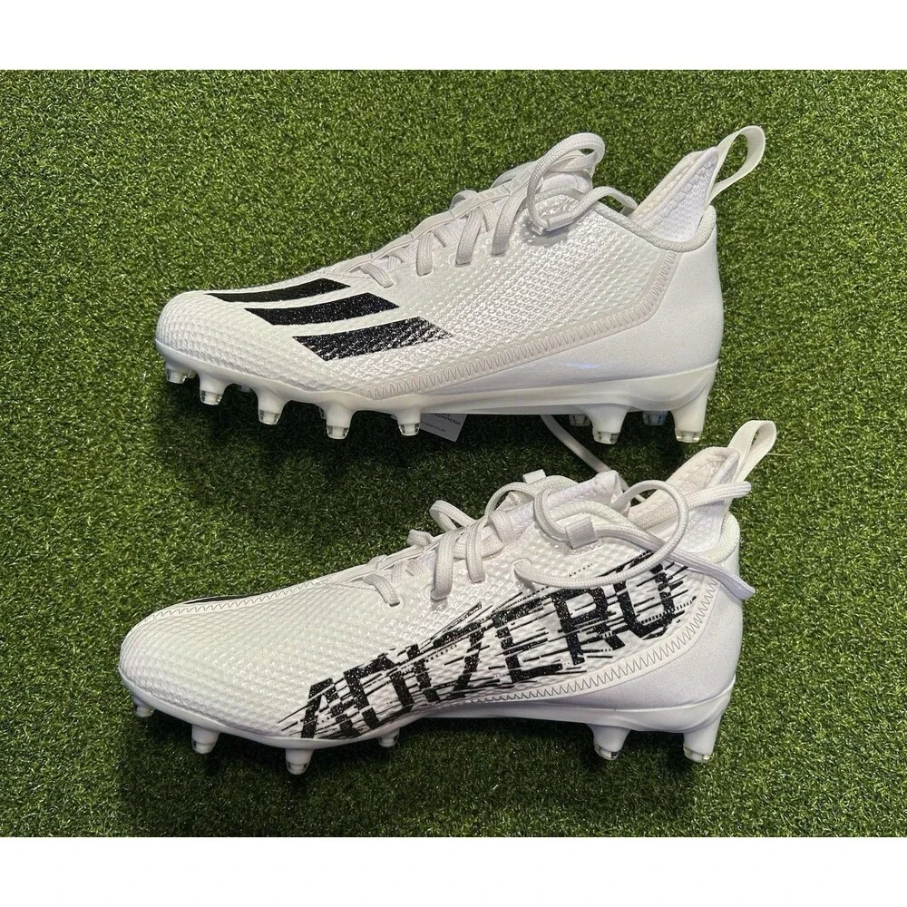 adidas Adizero Scorch Football Cleats GX5126 Men’s Size 8 White/Black NWOB